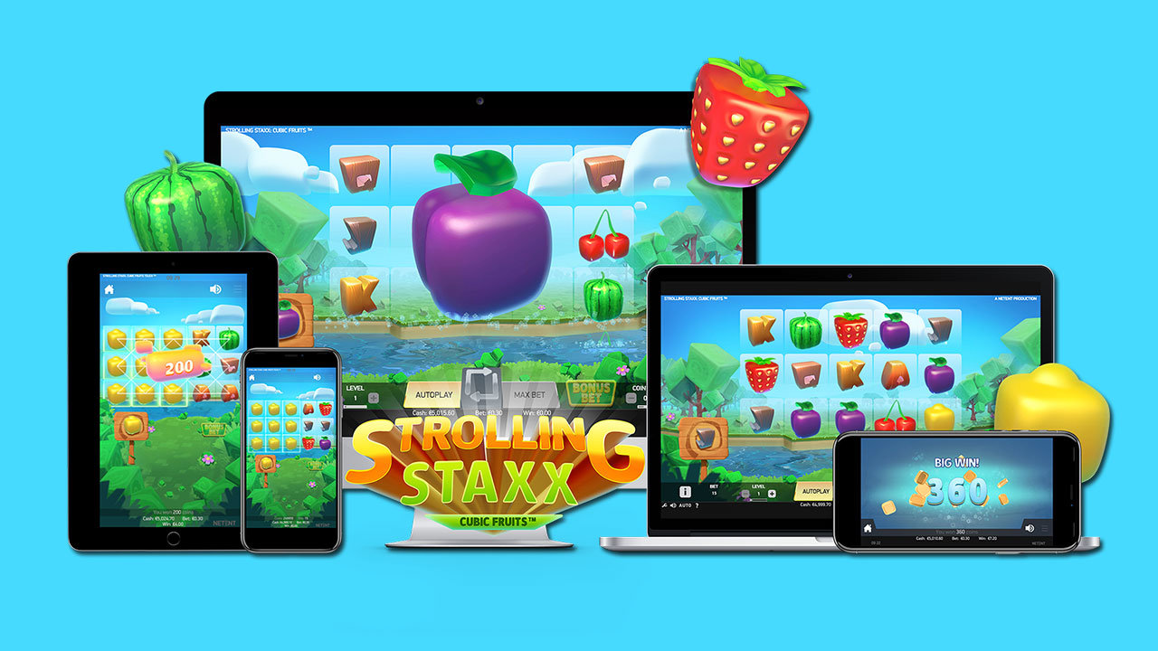 Experience Cubic Fun on the Reels of the New Strolling Staxx Slot by Netent!
