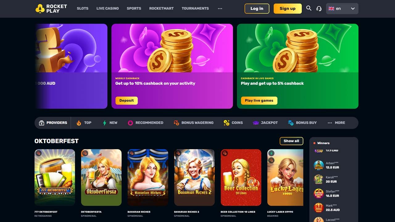 rocket play crypto casino