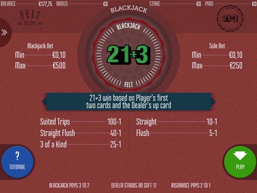 Blackjack 21 Plus 3 screenshot