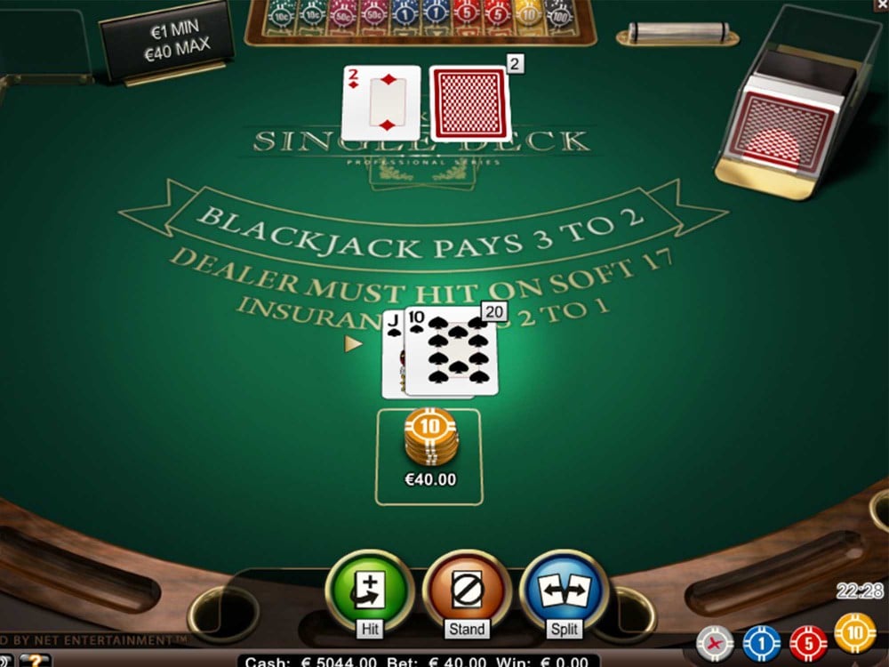 Single Deck Blackjack Professional Series by NetEnt GamblersPick