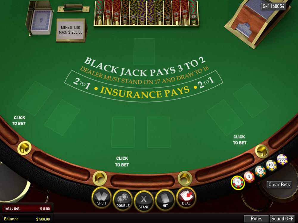 Multihand Blackjack Game Screenshot
