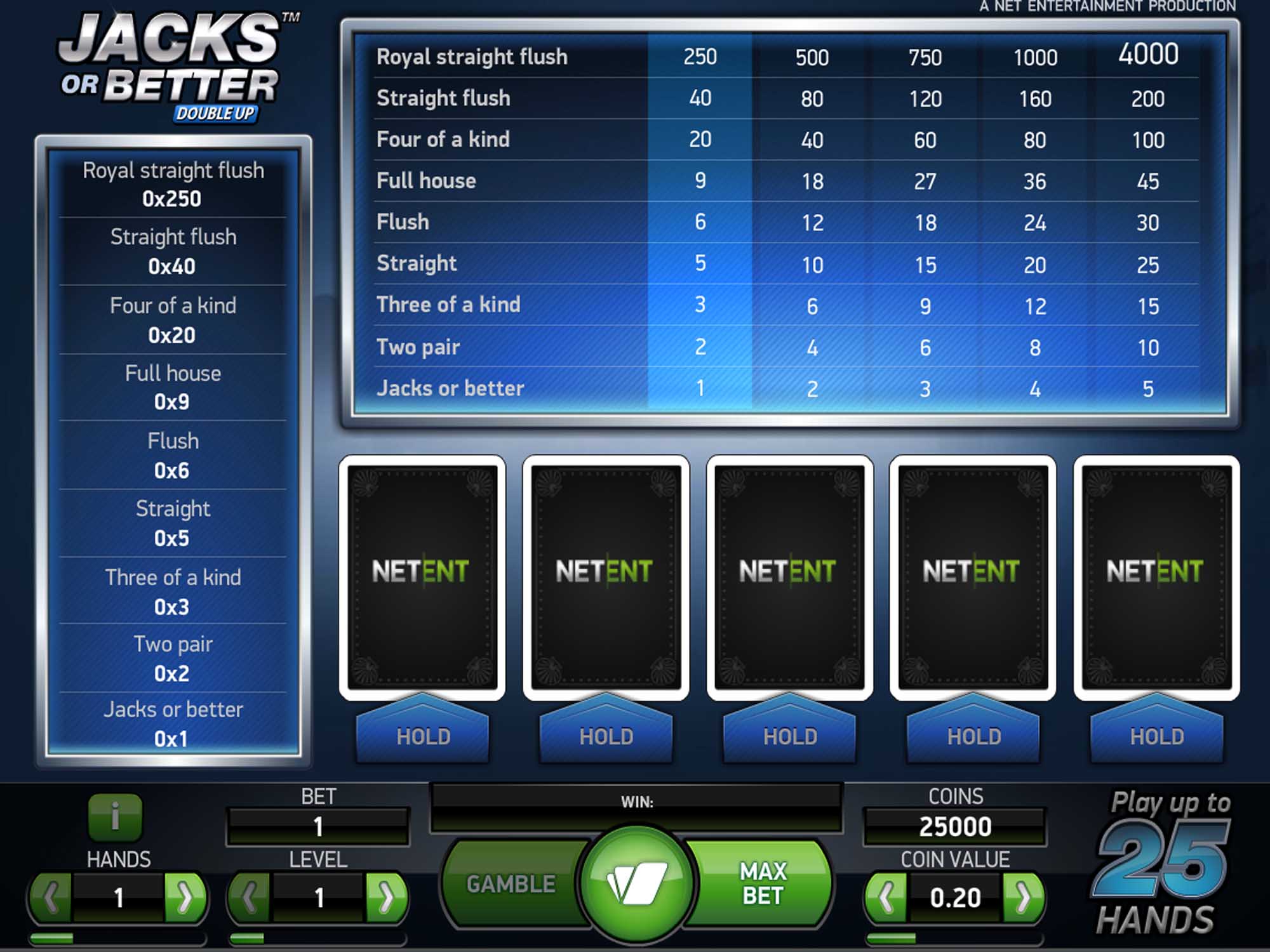 Jacks or Better Game Screenshot