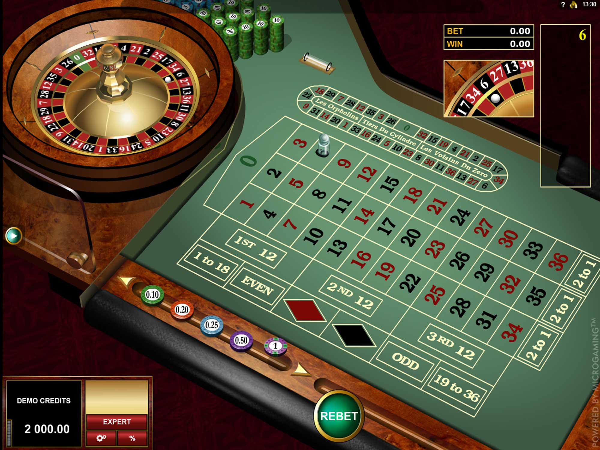 European Roulette Gold Game Screenshot