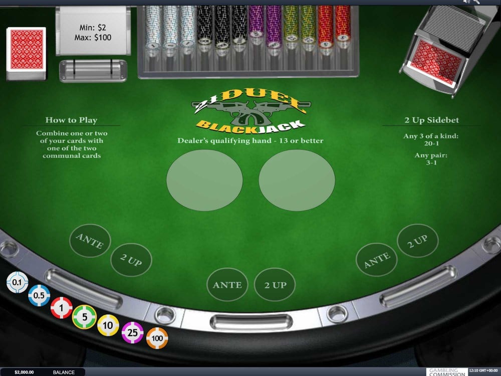 Playtech 21 Duel Blackjack screenshot