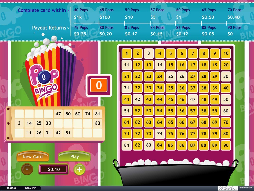 Playtech Pop Bingo screenshot