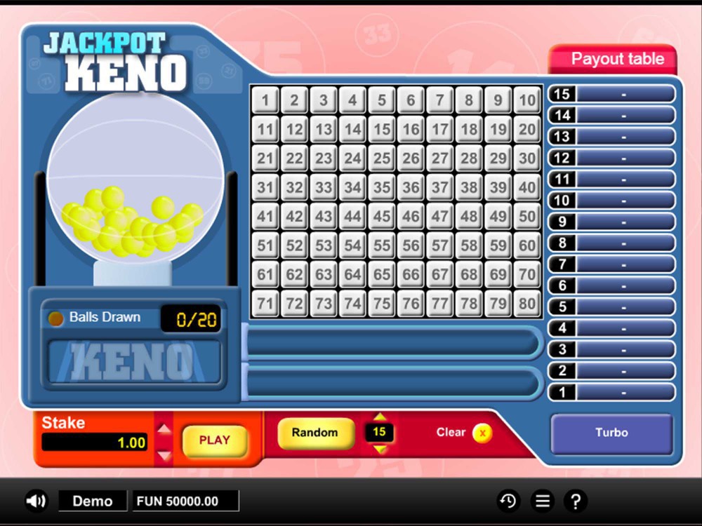 Jackpot Keno by 1x2Gaming GamblersPick