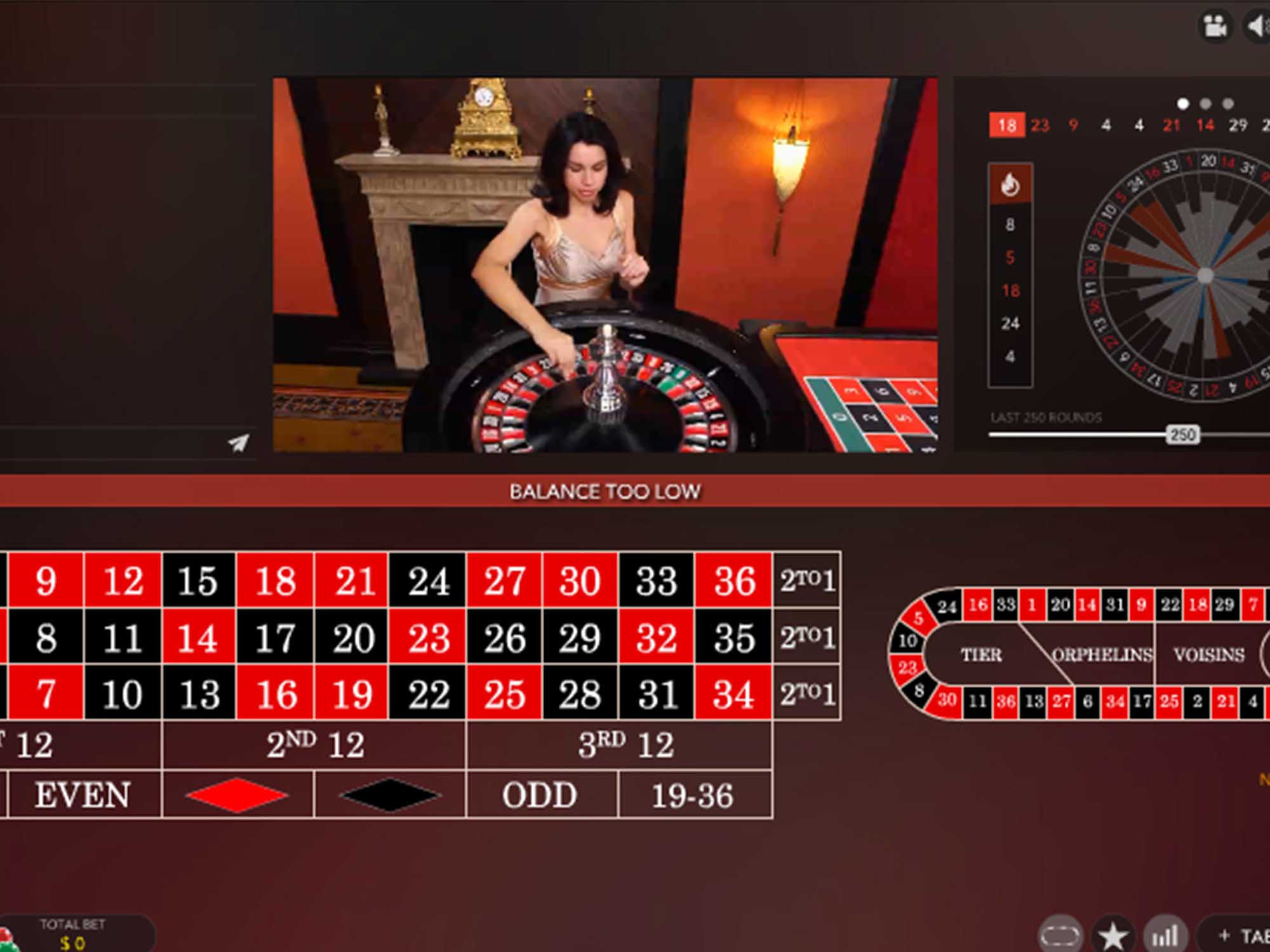 Vip Live Roulette Game Screenshot