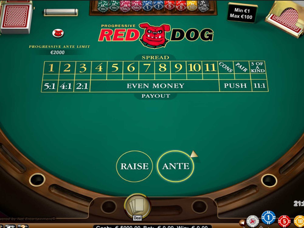 Red Dog Progressive Game Screenshot