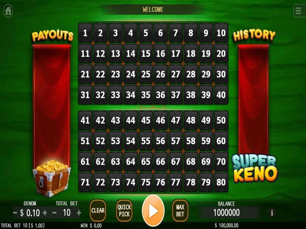 Super Keno Game Screenshot