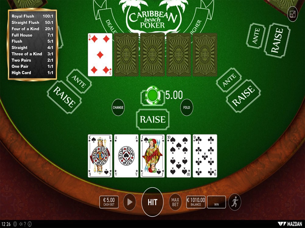 Caribbean Beach Poker Game Screenshot