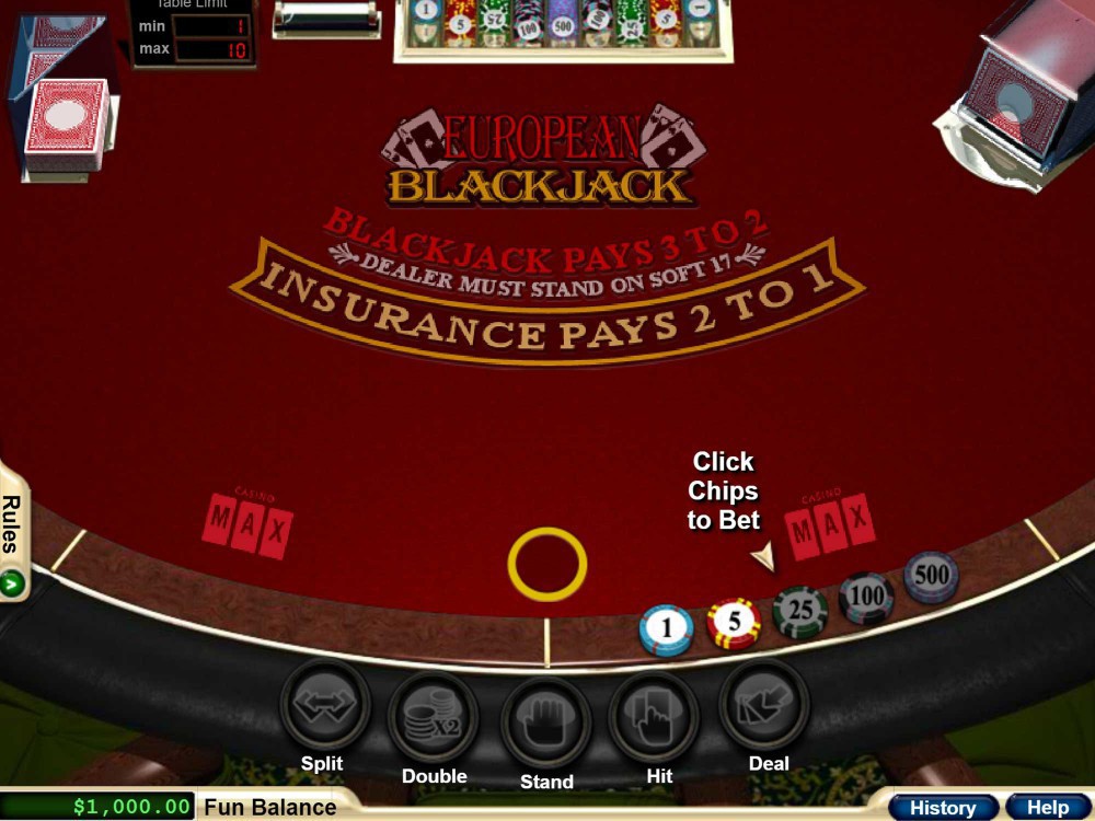 RTG European Blackjack screenshot