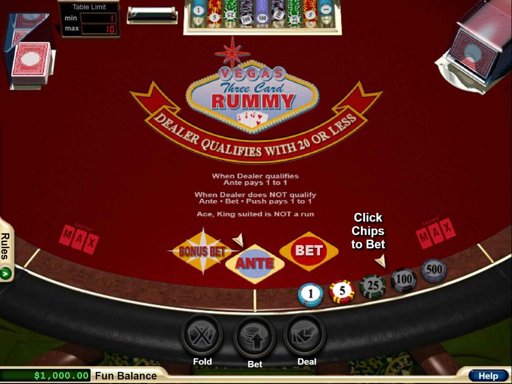 Vegas Three Card Rummy screenshot