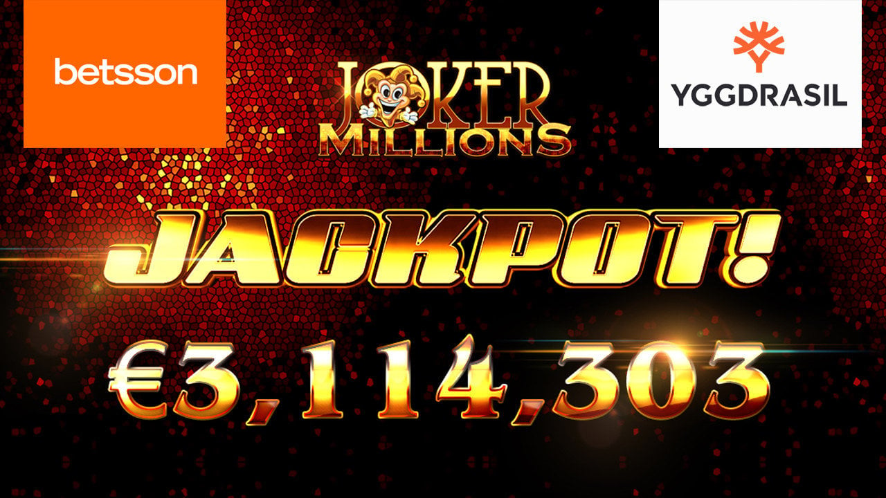 Betsson Player Wins €3.1m Jackpot on Yggdrasil’s Joker Millions Progressive