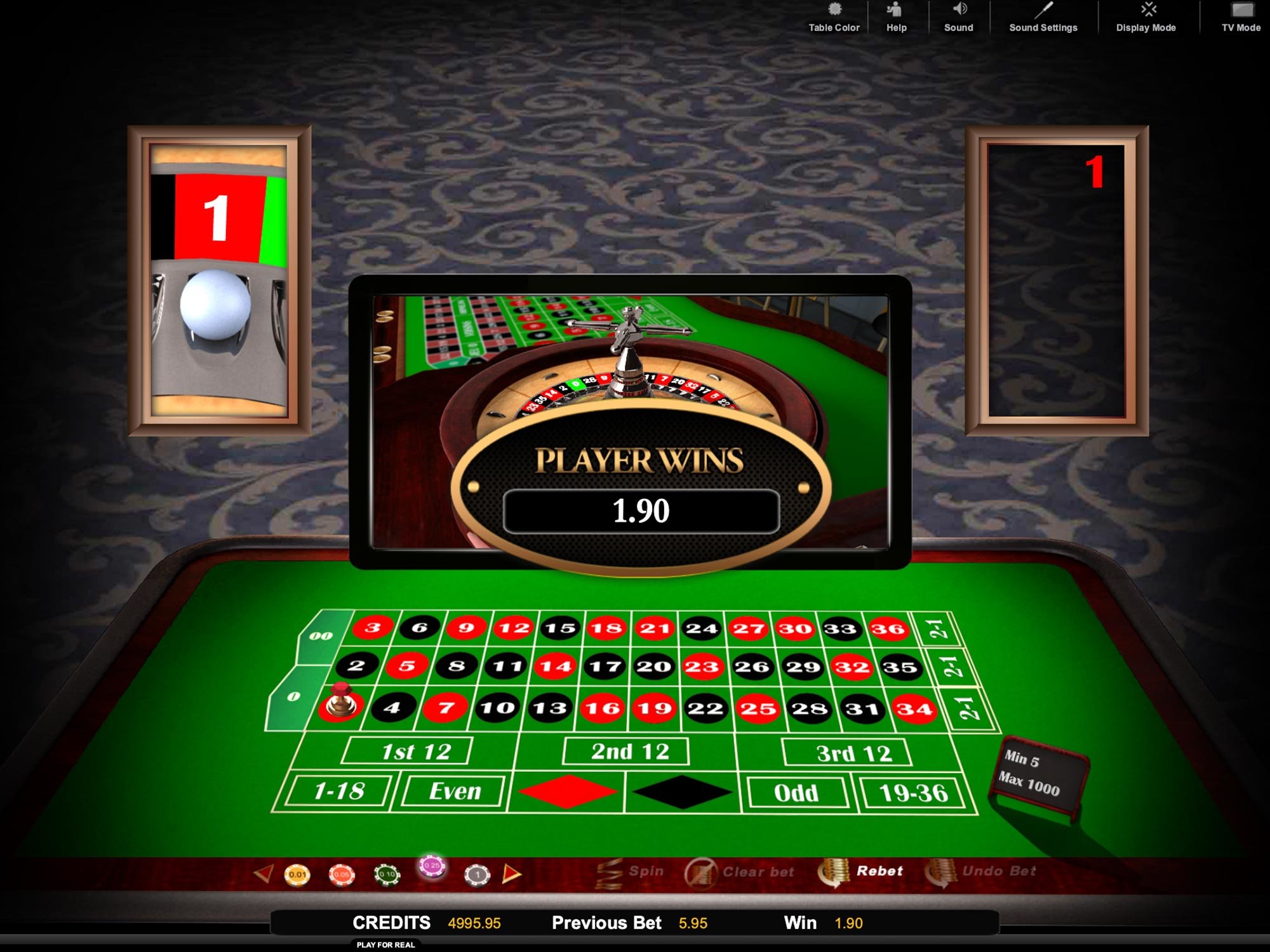 American Roulette Tv 3D Game by CasinoWebScripts screenshot