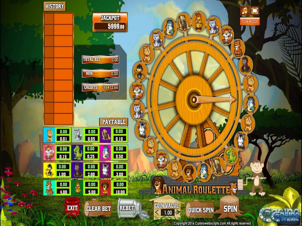 Animal Kingdom Roulette Game by CasinoWebScripts screenshot