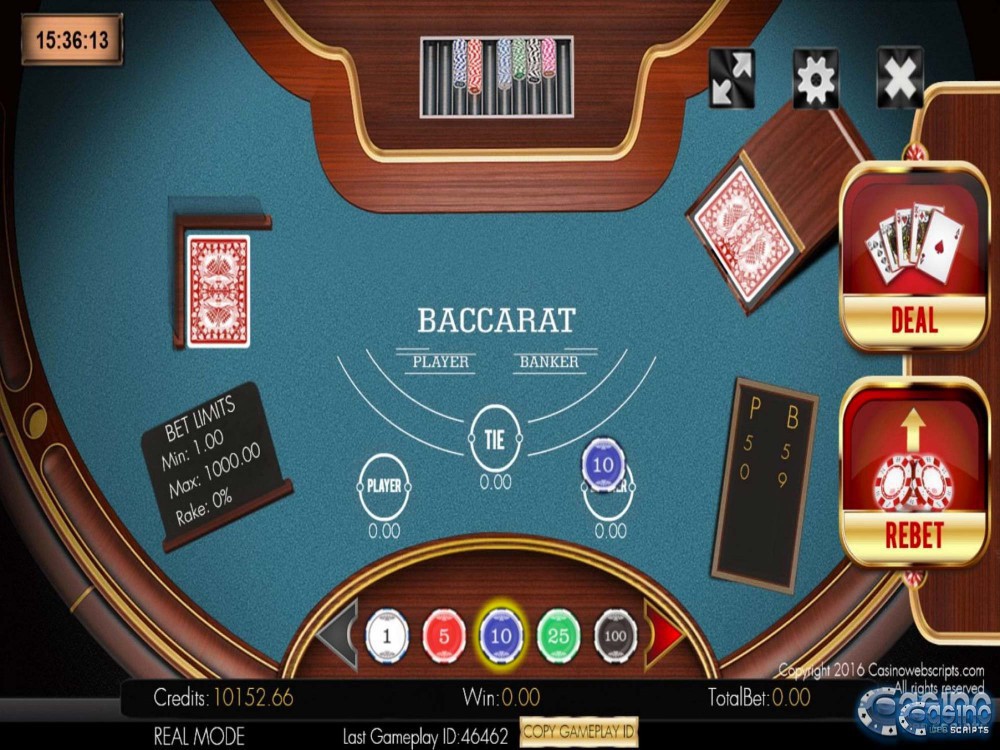 Baccarat 2D Game by CasinoWebScripts screenshot
