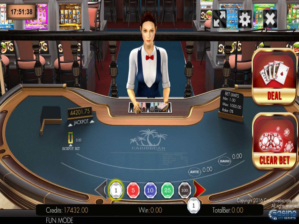 Caribbean Poker 3D Dealer Game by CasinoWebScripts screenshot
