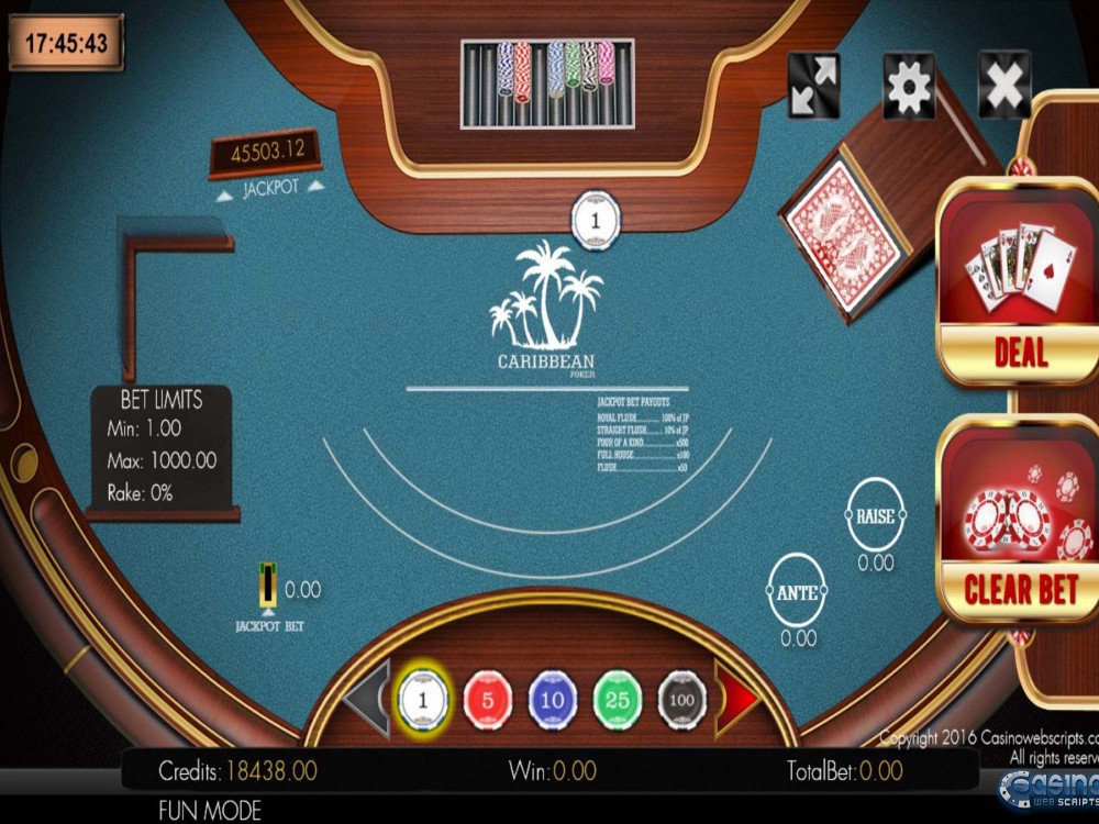 Caribbean Poker 2D Game by CasinoWebScripts screenshot