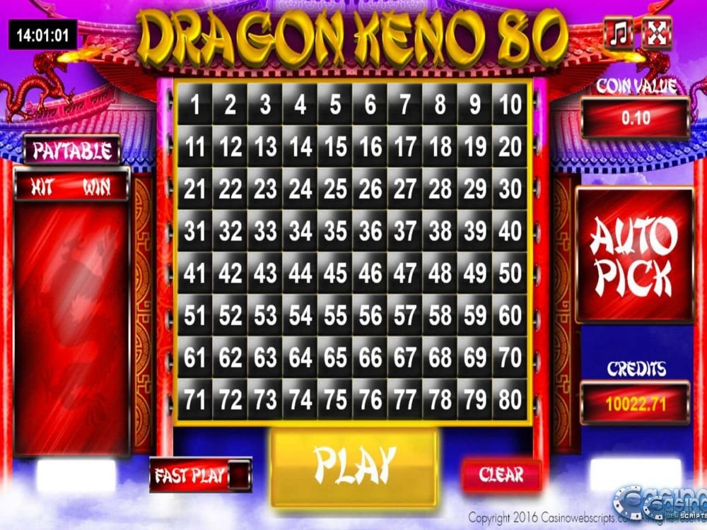 Dragon Keno 80 Game Screenshot