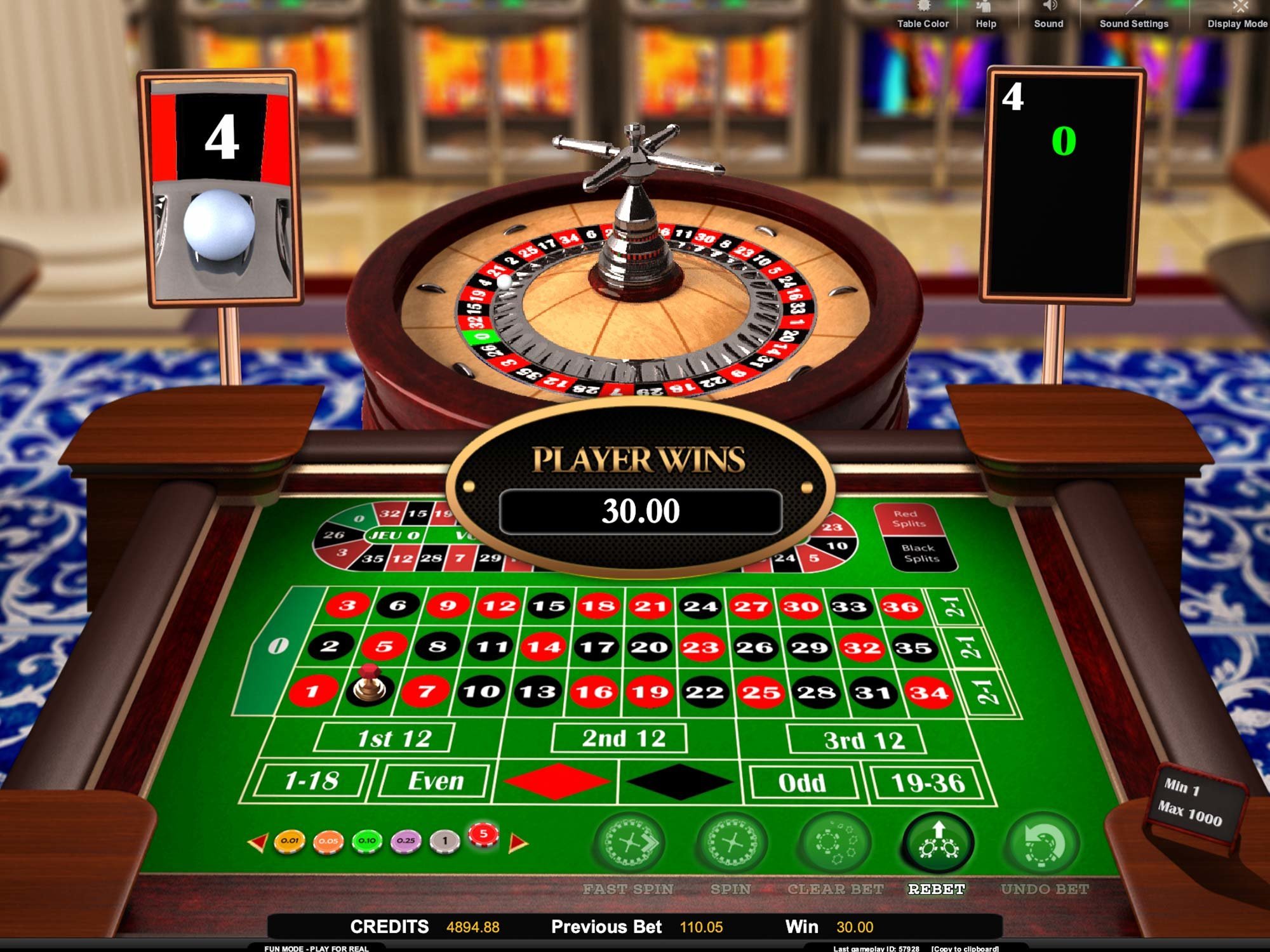 European Roulette 3D Game Screenshot