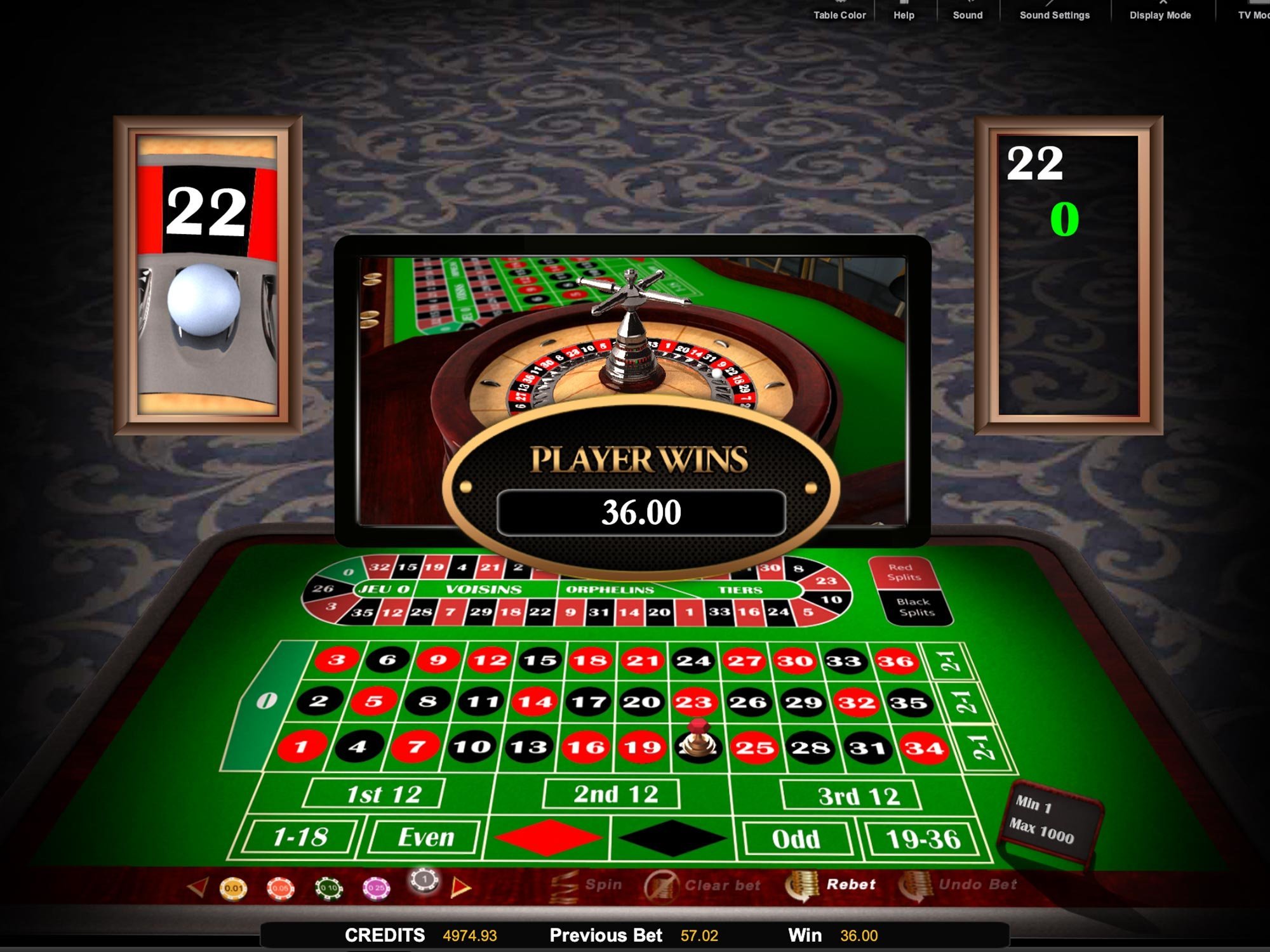 European Roulette Tv 3D Game by CasinoWebScripts screenshot