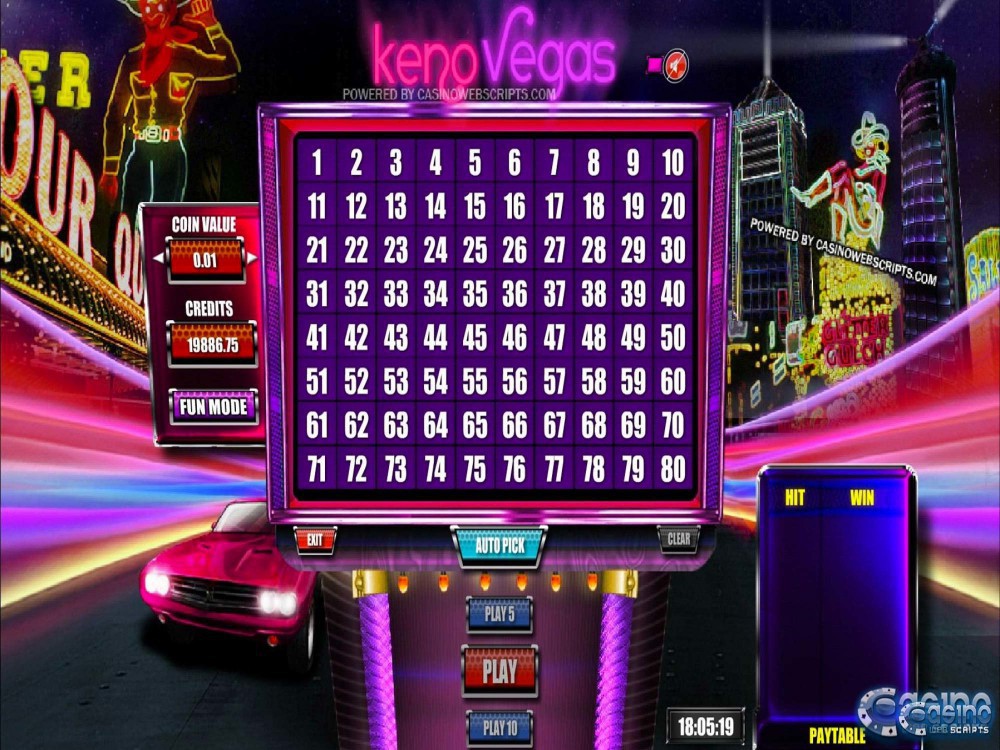 Keno Vegas Game Screenshot