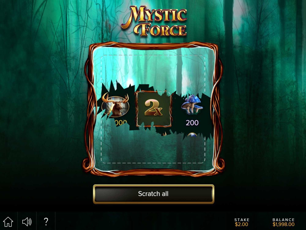 Mystic Force Scratchcard Game Screenshot