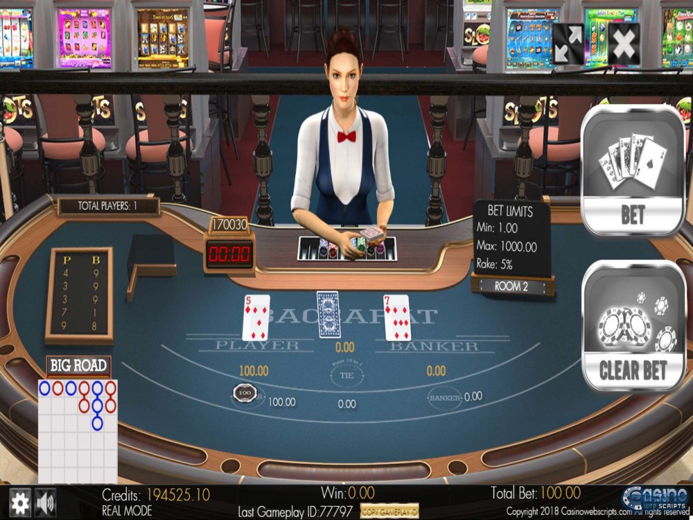 Multiplayer Baccarat 3D Dealer Game by CasinoWebScripts screenshot