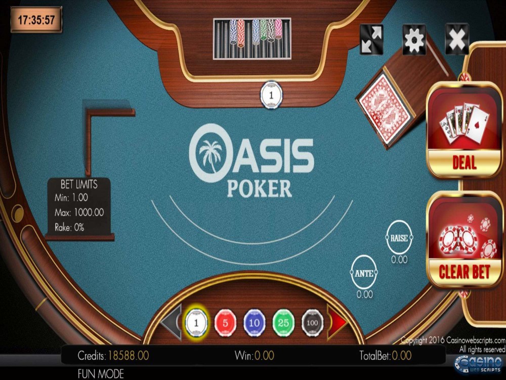 Oasis Poker 2D Game Screenshot