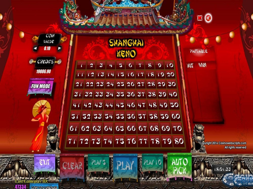 Shanghai Keno 80 Game Screenshot