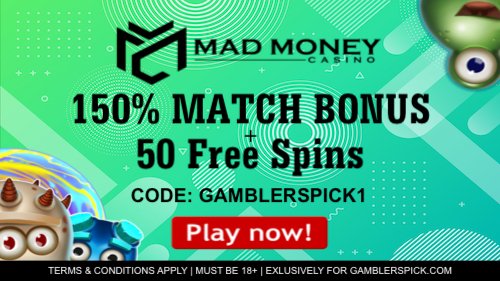 Mad Money Casino Exclusive: 150% Bonus up to €100 & 50 Free Spins