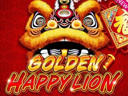 Golden Happy Lion Game Logo