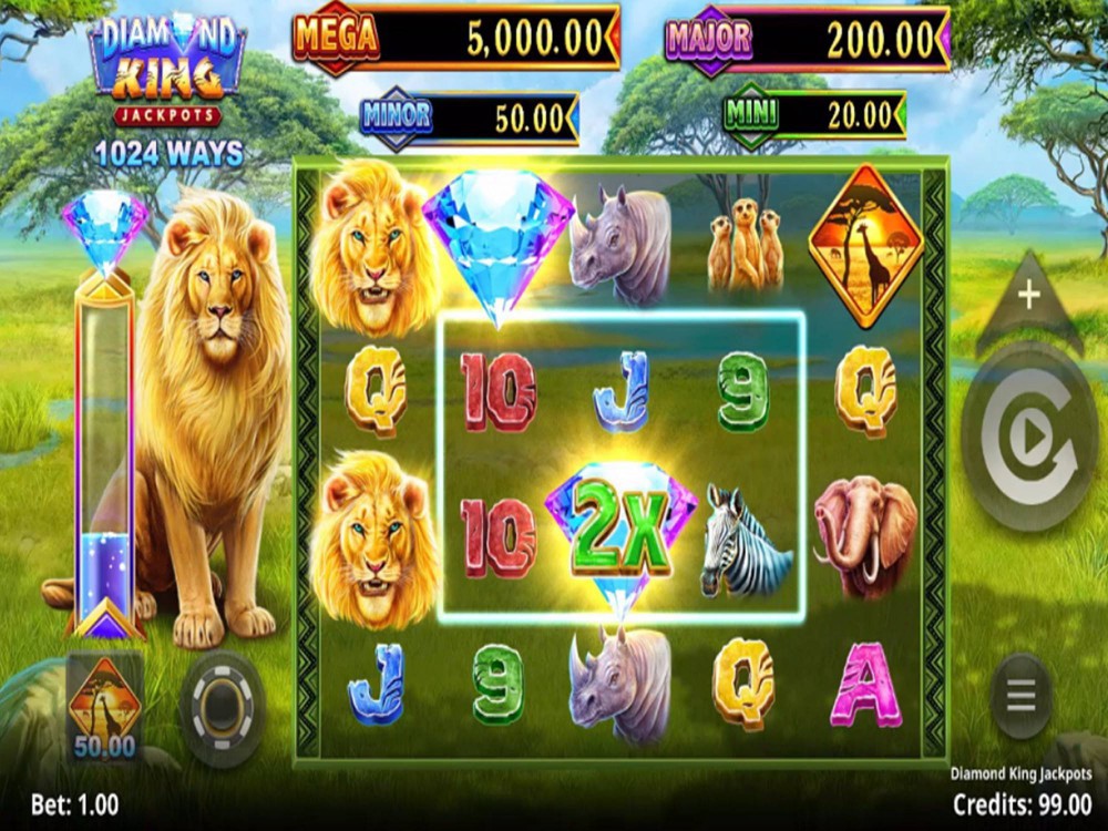 Diamond King Jackpots Game Screenshot