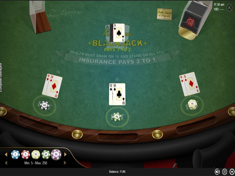 European Blackjack by Espresso Games screenshot