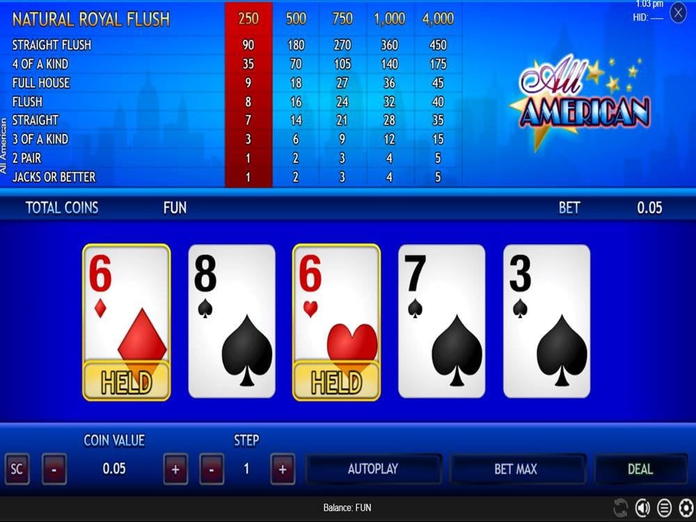 All American Video Poker by Espresso Games screenshot