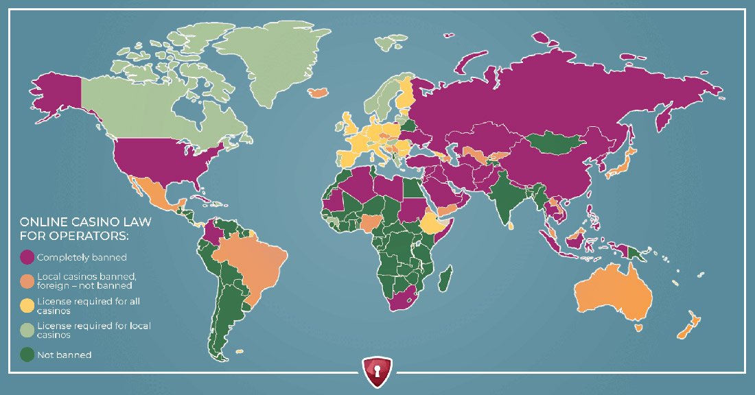 EU gambling regulators - full map of the world