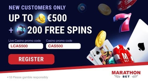 MarathonBet Offers up to €500 and 200 Free Spins to New Players