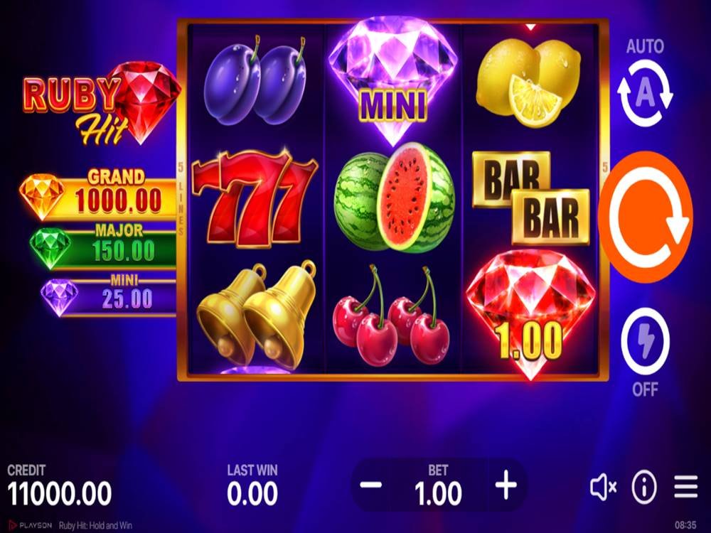 Ruby Hit: Hold And Win Game Screenshot