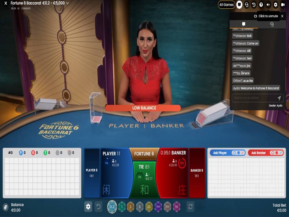Fortune 6 Baccarat Game Screenshot