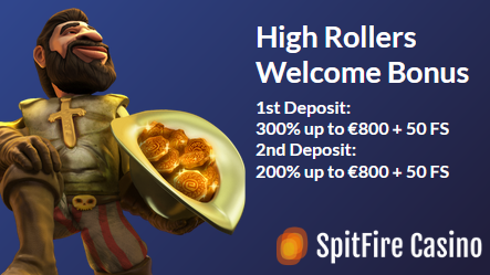Check out SpitFire Casino’s High Rollers Welcome Bonus