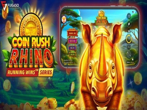 Coin Rush: Rhino Running Wins Slot Game Logo