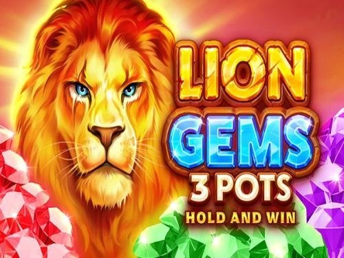 Lion Gems 3 Pots: Hold and Win Slot Game Logo
