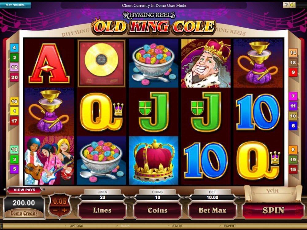 Rhyming Reels Old King Cole Slot Machine